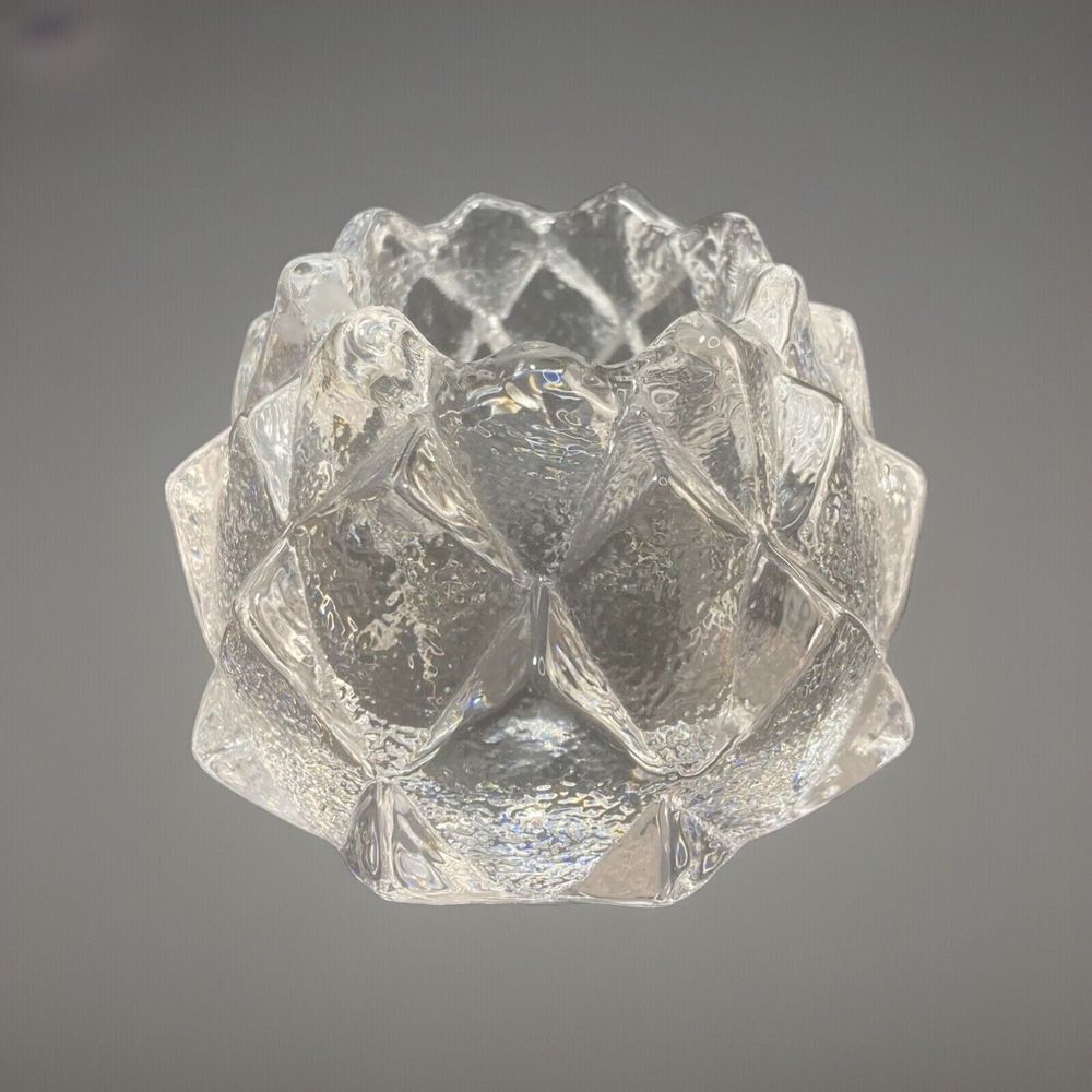 Orrefors Sweden Crystal Firefly Artichoke Nimbus Votive Candle Holder 3 Inch MCM